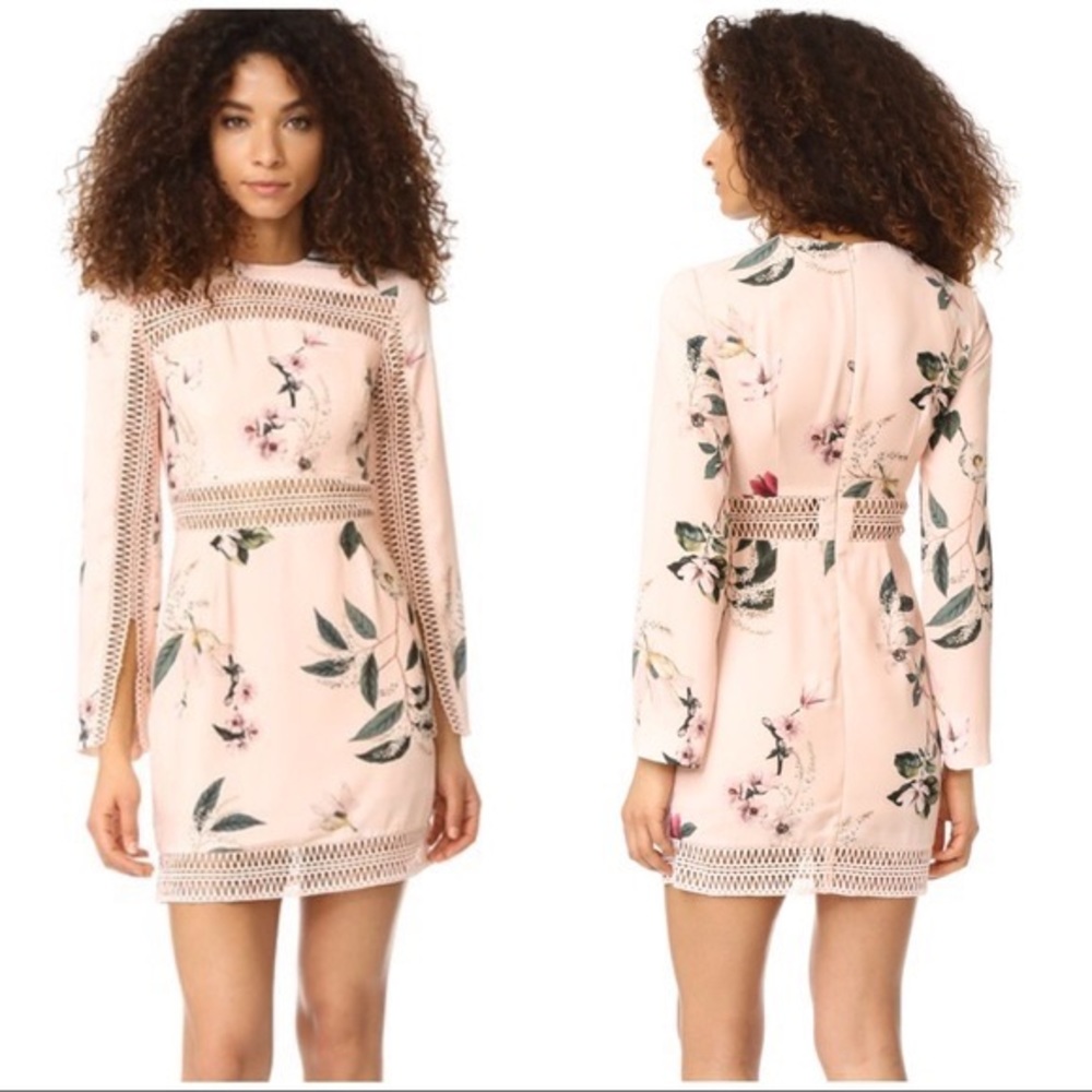 NWT Keepsake Floral Cut-out Mini Dress